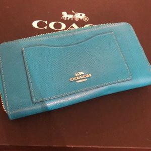 Coach teal blue wallet